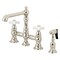 Kingston Brass KS7276PXBS English Country 8" Bridge Kitchen Faucet W/ Sprayer, Nickel KS7276PXBS - alternate 1